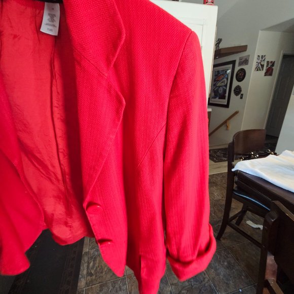 Jones New York Red 2 Button Blazer Size 14 - Picture 9 of 10